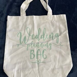 Wedding Planning Tote Bag - Cream and Mint